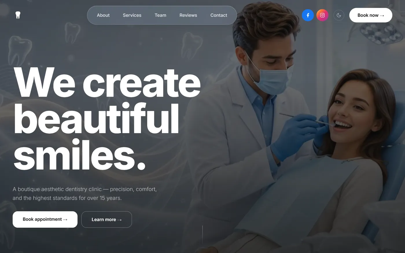 Website built for a dental clinic